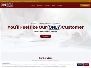 Evans Payroll Processing website preview